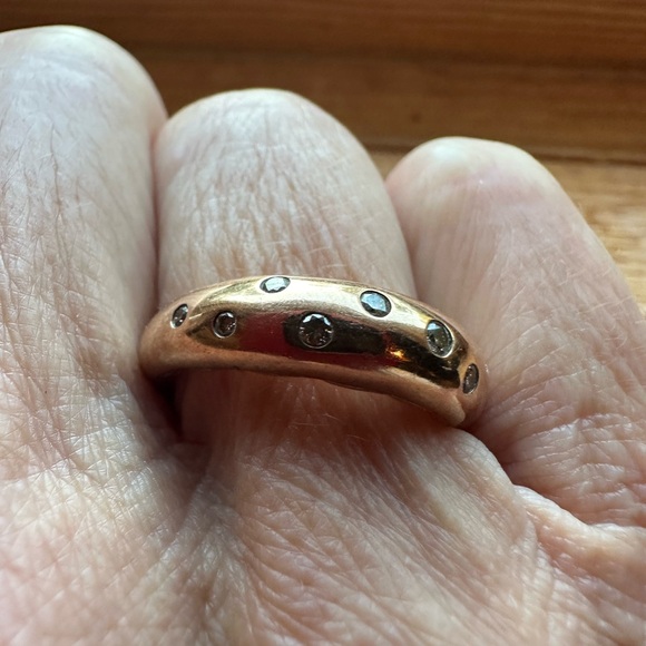 David Yurman Pure Form Bronze/SS Ring with Cognac Diamonds - Size 6 - Picture 7 of 7